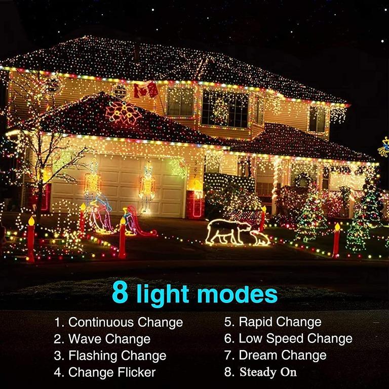 Green Battery LED Lights 72ft 200 LED String Lights Waterproof Fairy Lights with 8 Modes & Automatic Timer for Christmas Home Patio Lawn Garden Party and Holiday Decorations