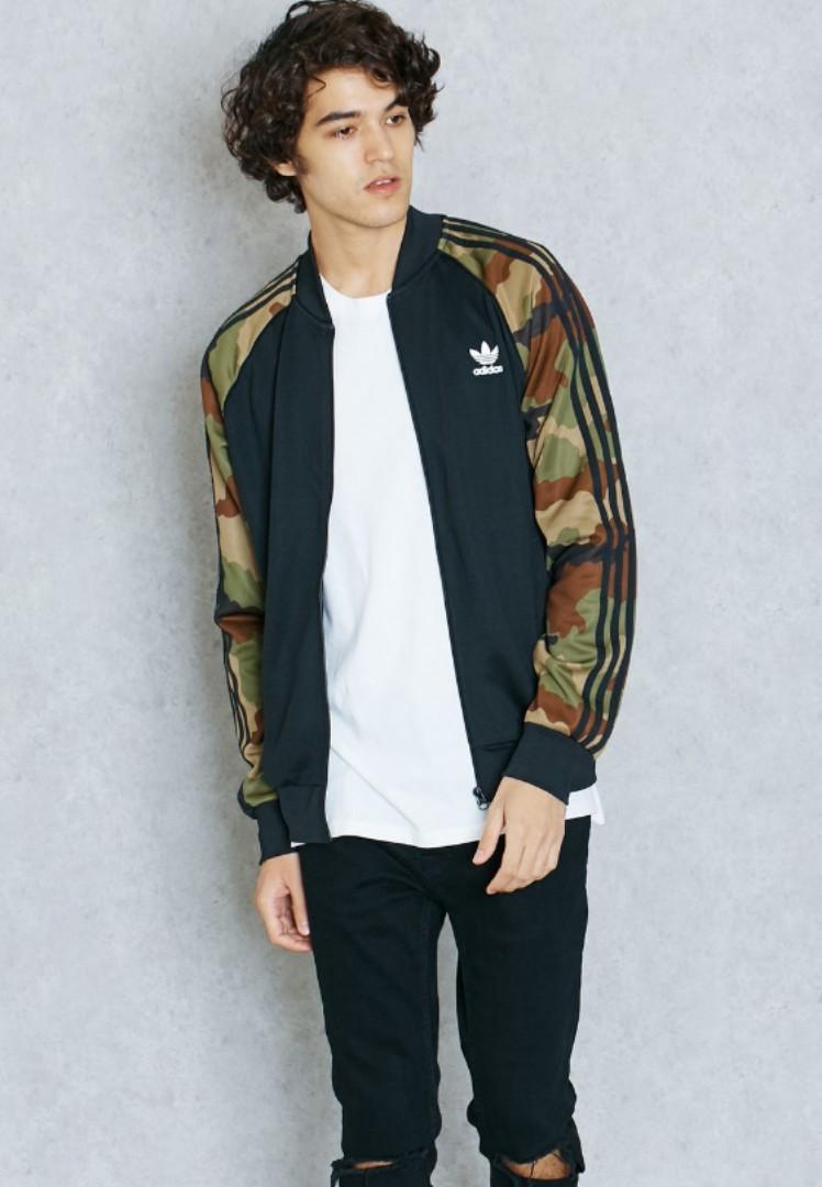 Adidas Men Synthetic Camo Black Track Jacket, Men'S Fashion, Coats, Jackets  And Outerwear On Carousell
