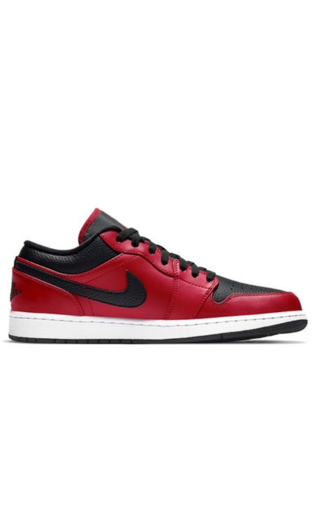AIR JORDAN 1 LOW REVERSE BRED PEBBLED SWOOSH Men s Fashion