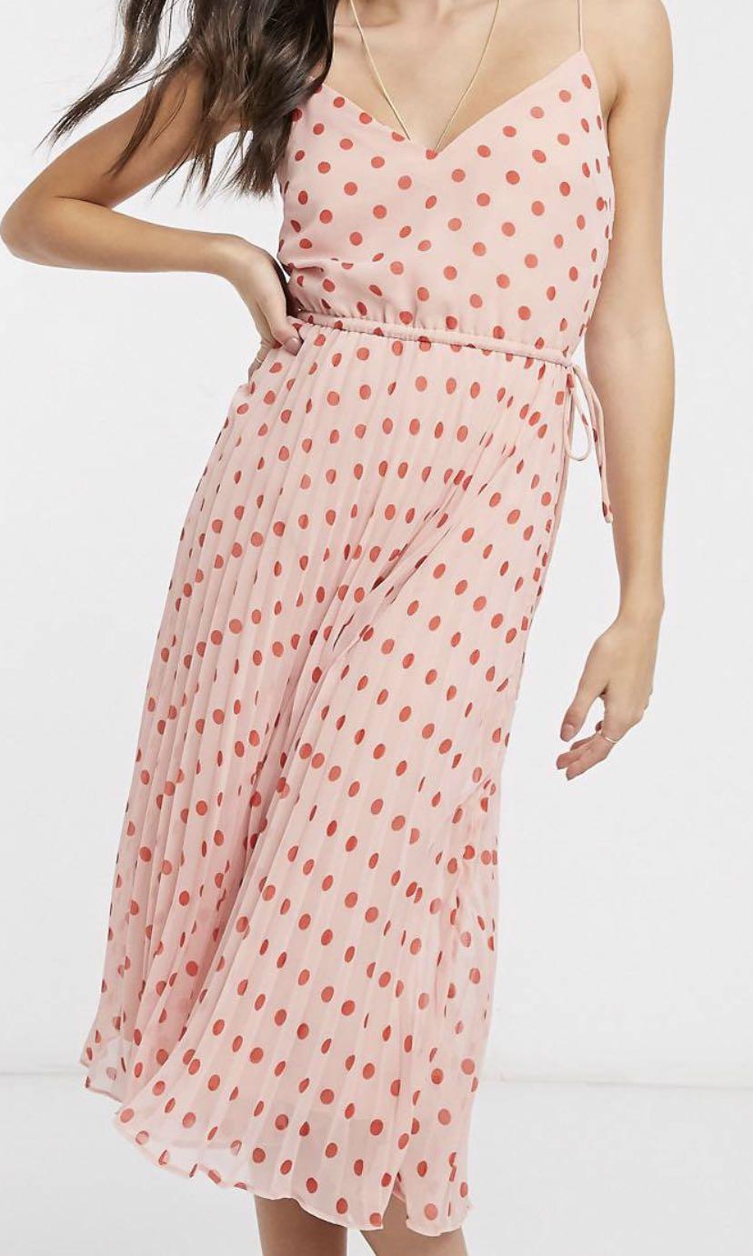 Polka dot cami midi dress top