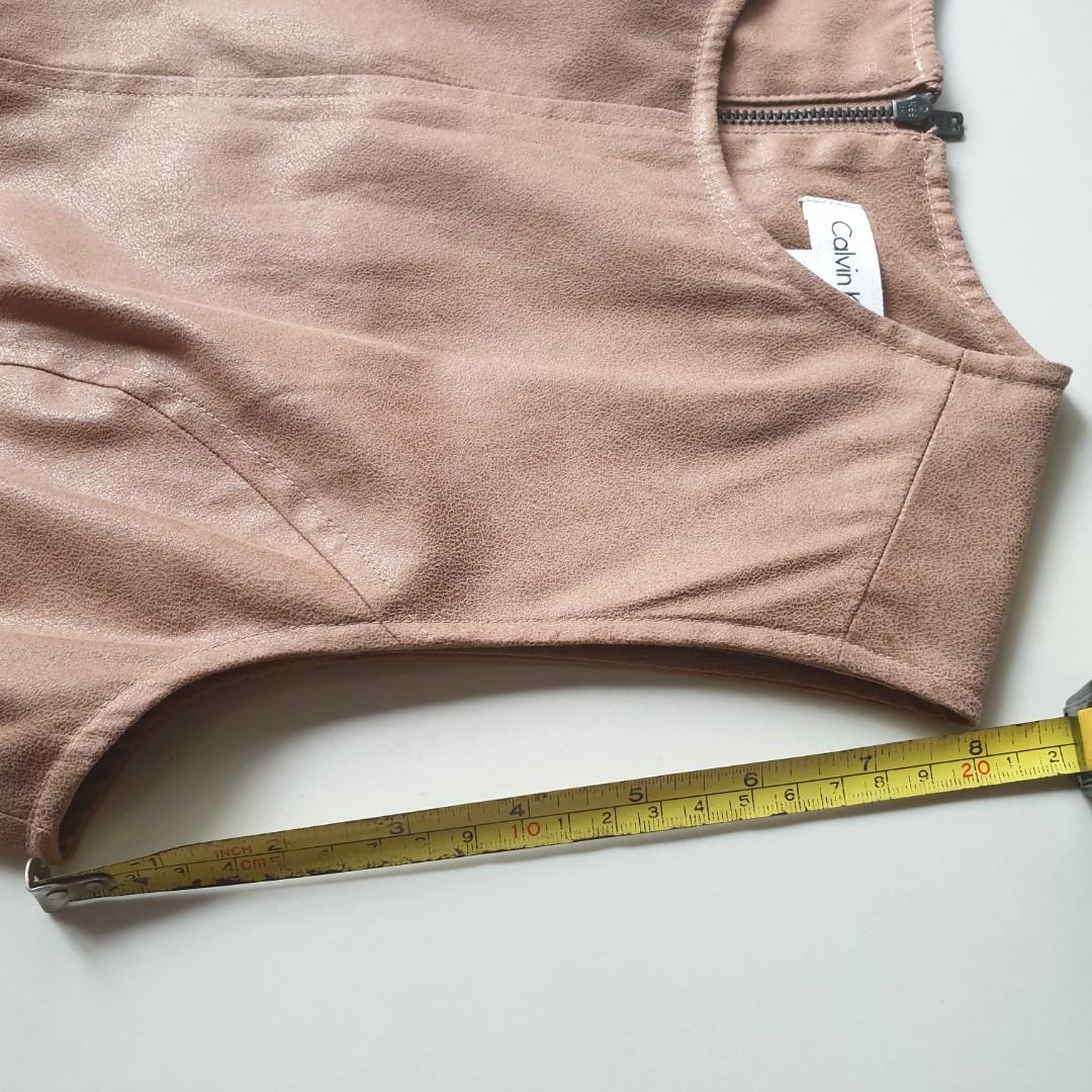 calvin klein faux suede a line dress