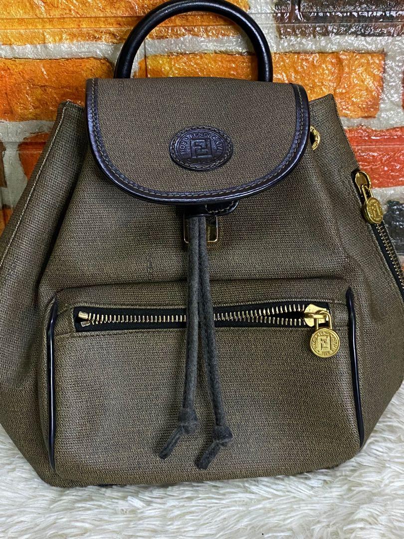 Authentic Fendi Back pack (small) (Category: Luxury Bags & Wallets) located in Cagayan de Oro. Submitted by riggstuffs (Listing ID 1124180089, Image 1). Description: A preloved item from Japan source Guaranteed authentic In very good condition DISCLAIMER: Riggstuffs is not affiliated or associated with any brand posted. All trademarks and copyrights belong solely to the original brand owner(s)..