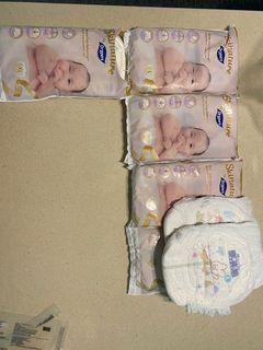 Baby diapers of various sizes