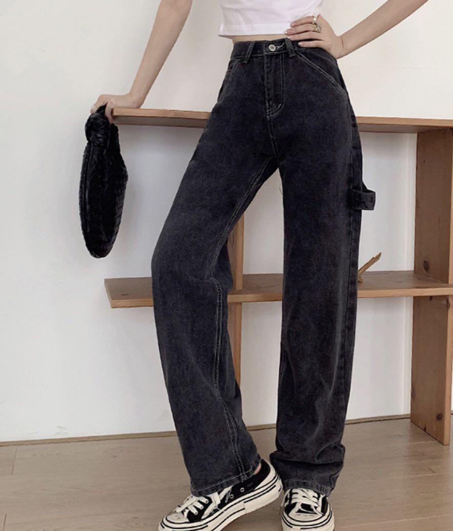 Black Washed Jeans Y2K Ulzzang Ins 