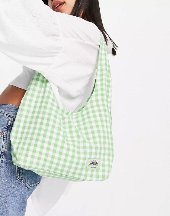 Gingham outlet tote bag
