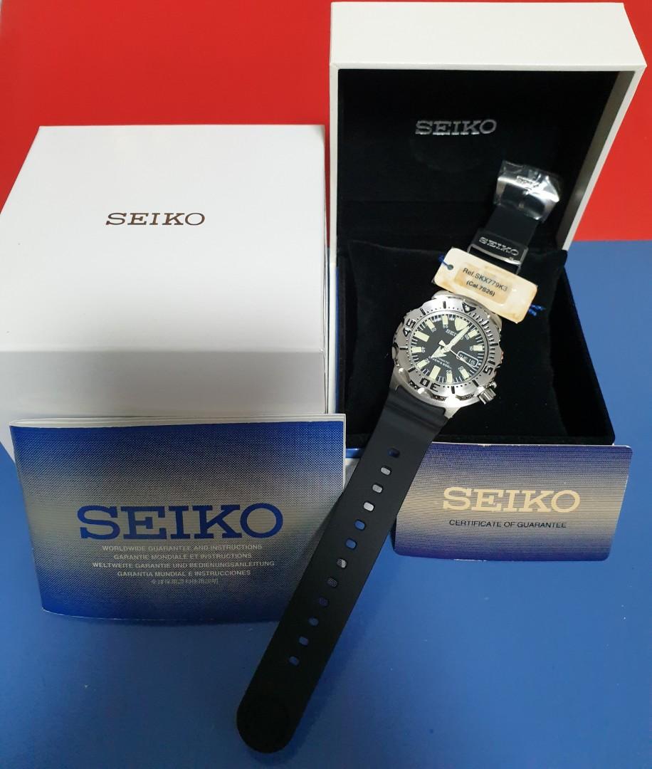 Brand New Seiko Discontinued Model SKX779K Seiko Monster Automatic Diver Sapphire Watch Stainless Steel Diver Rubber Leather Men s Fashion Watches Accessories Watches on Carousell