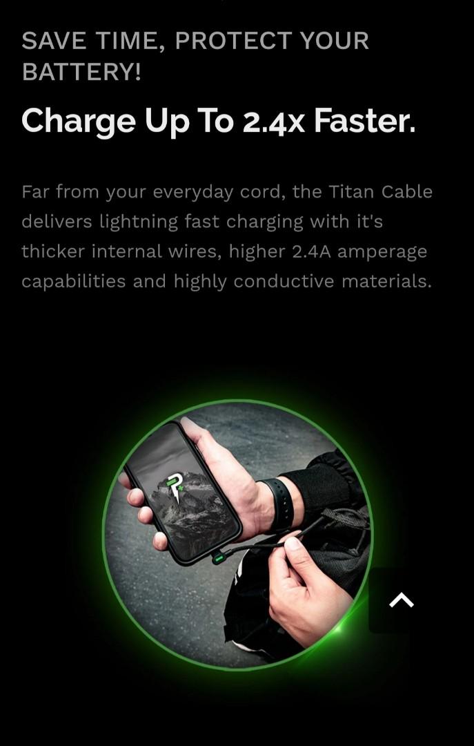Brand new Titan Power Cable Type C 1.8m Cable, Mobile Phones