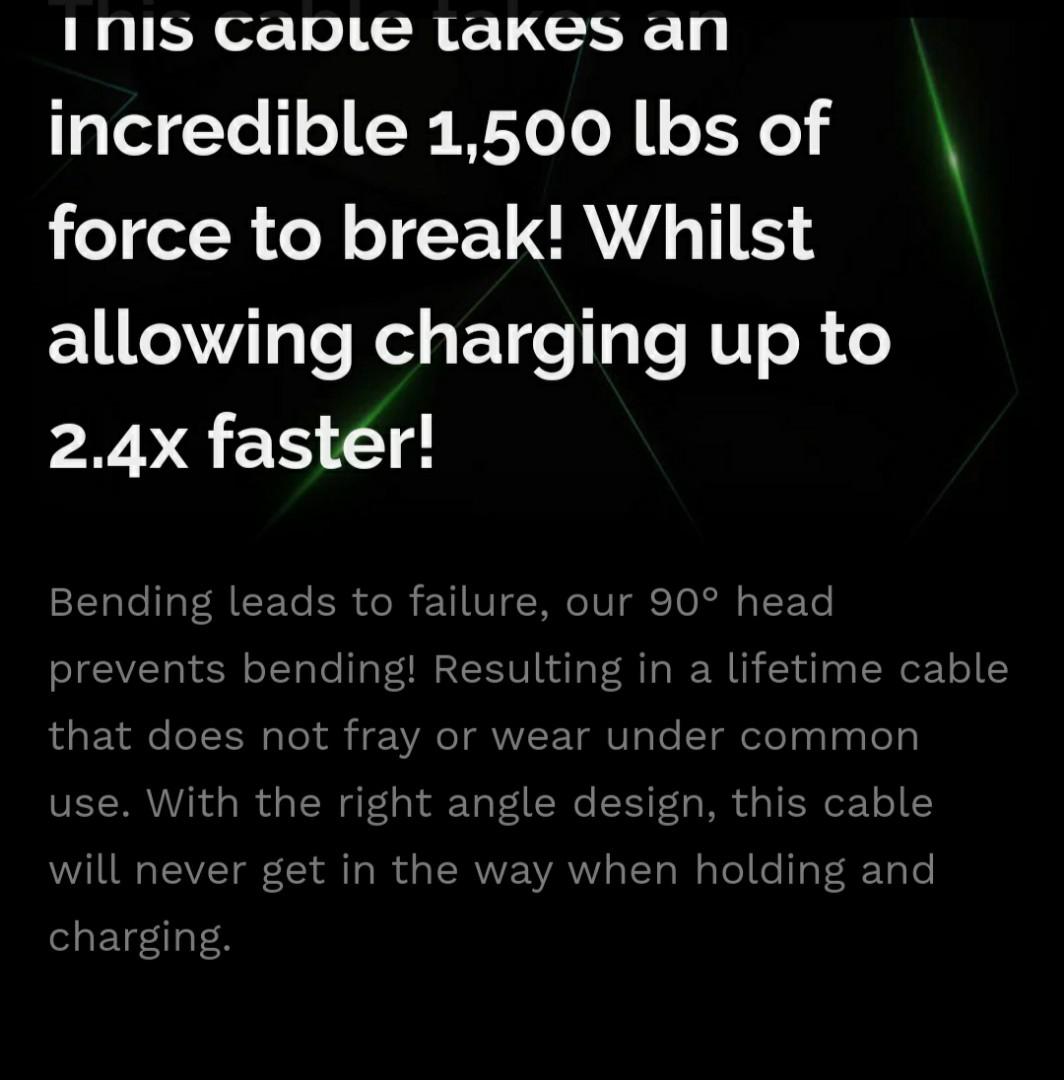 Brand new Titan Power Cable Type C 1.8m Cable, Mobile Phones