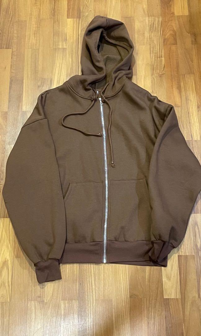 Brown zip up hoodie, Women's Fashion, Coats, Jackets and Outerwear on  Carousell