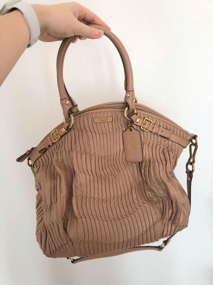 Coach pleated leather bag top