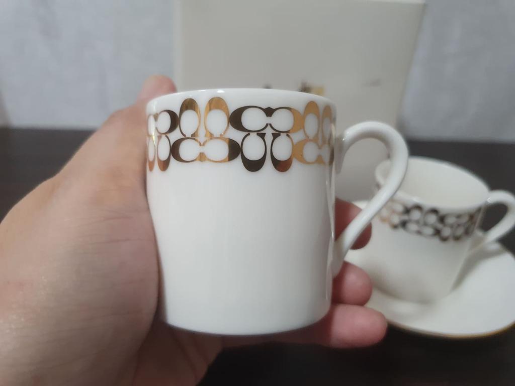 Coach cups and saucer Espresso shot size, Furniture & Home Living ...