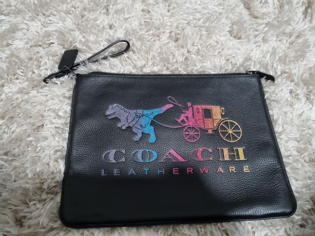 Coach leather Rexy and carriage large wristlet