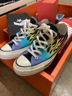 CONVERSE CHUCK 70’ LOW OX BLACK TURF ORANGE FLAME UK7