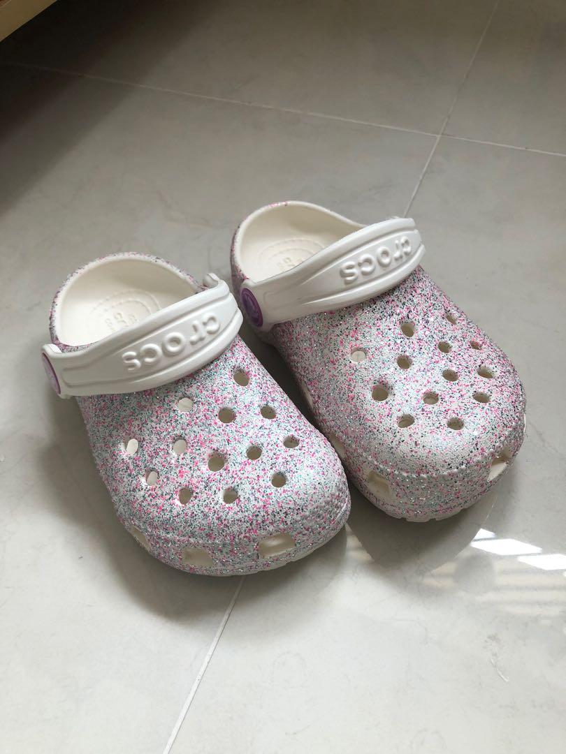 Glitter crocs clearance kids