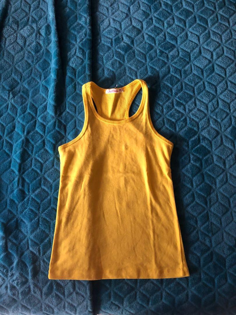 cute yellow tank top Women s Fashion Tops Sleeveless on Carousell