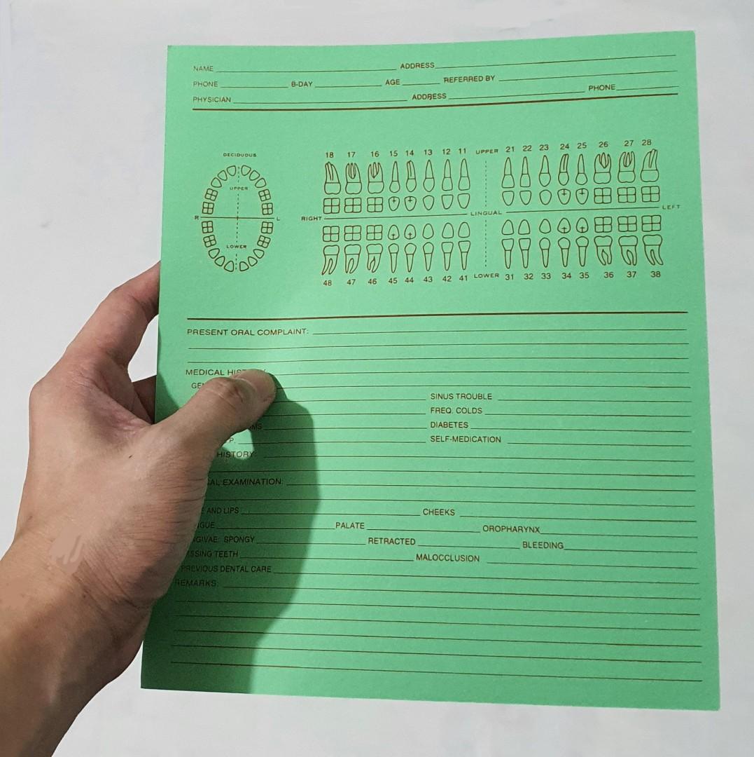 Dental Patient Record Card Green (PHP 5 per piece), Health