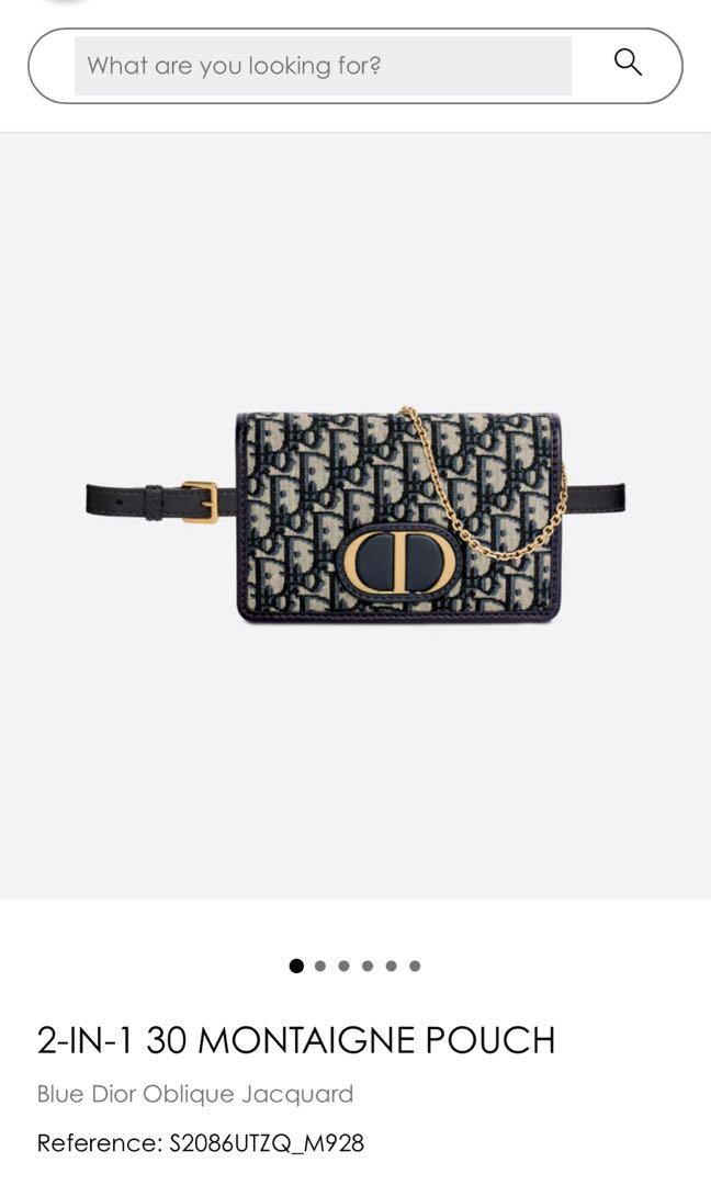 2-in-1 30 Montaigne Pouch Blue Dior Oblique Jacquard