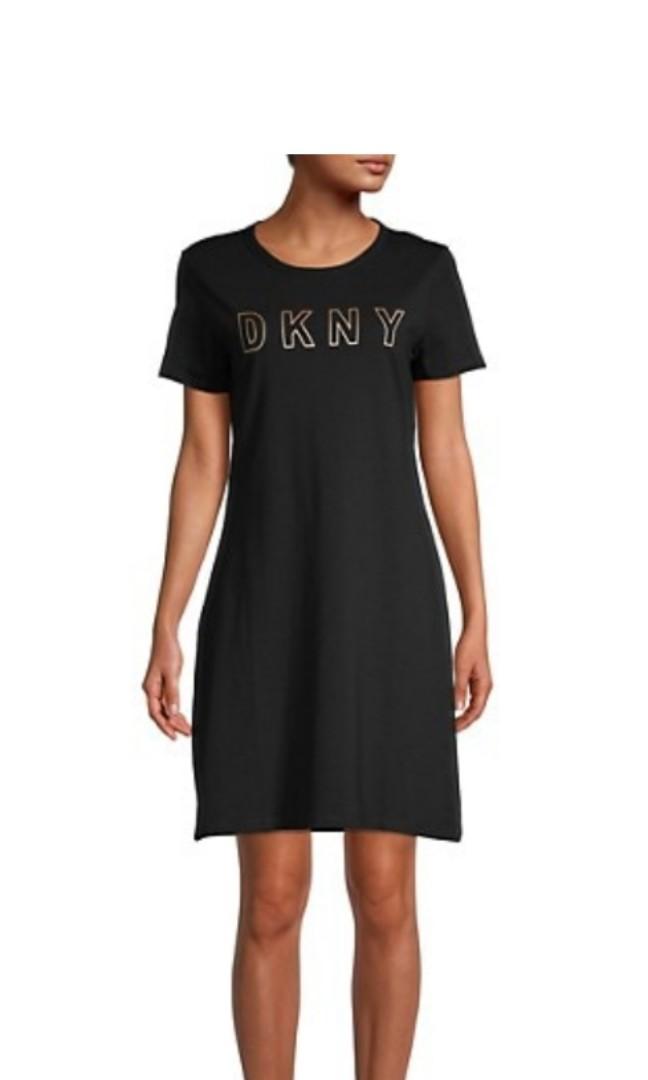 dkny women's logo t shirt dress