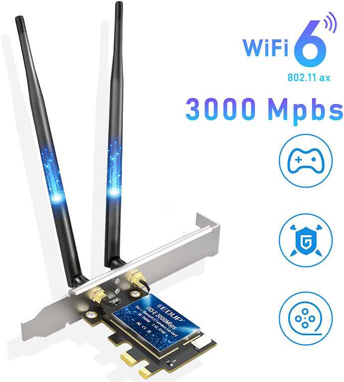 TP-Link AC1300 PCIe WiFi PCIe Card(Archer T6E)- 2.4G/5G Dual Band Wireless  PCI Express Adapter, Low Profile, Long Range, Heat Sink Technology,  Supports Windows 10/8.1/8/7/XP AC1300 Dual-Band WiFi Card 