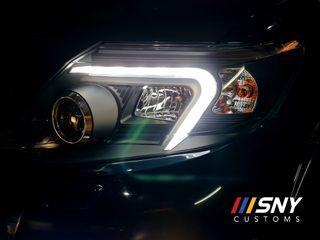 Fortuner projector headlights with led DRL for HID Kit wrnty deferred