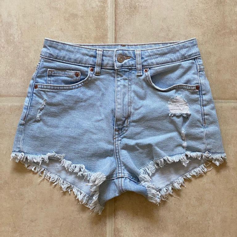 Frayed blue hotsell jean shorts