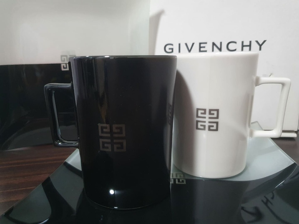 Givenchy Black and White Mug with plates, Furniture & Home Living