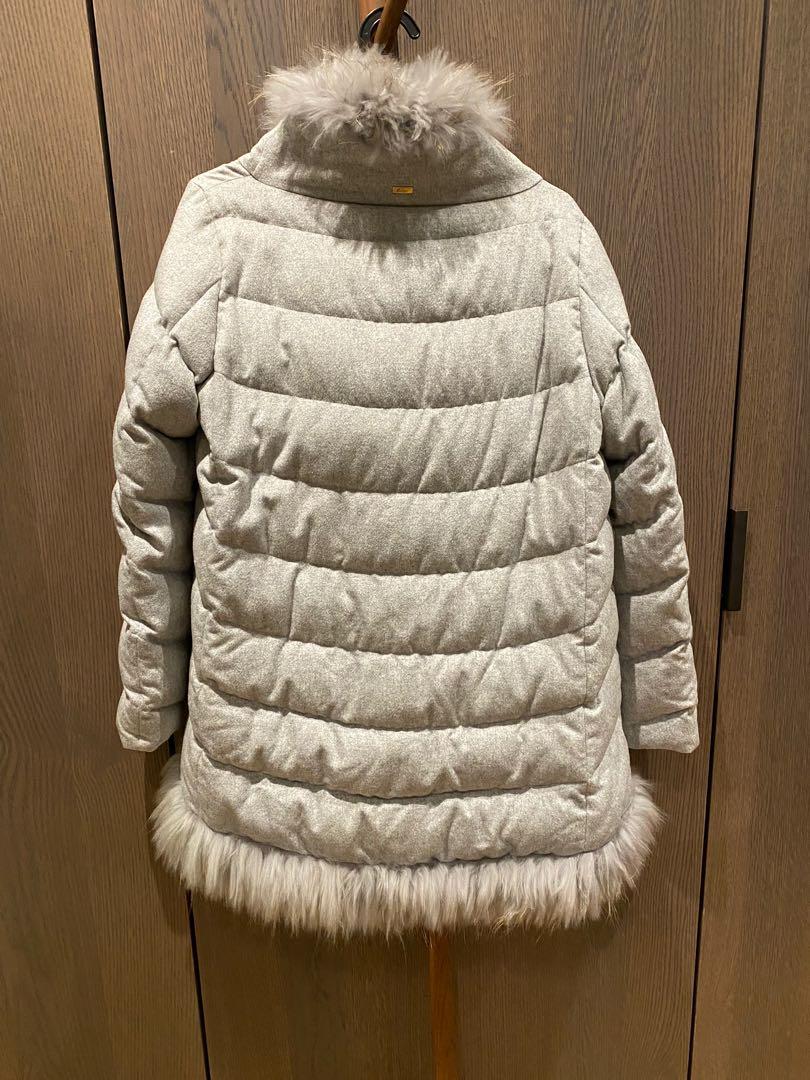 Herno fox fur deals trim cashmere coat