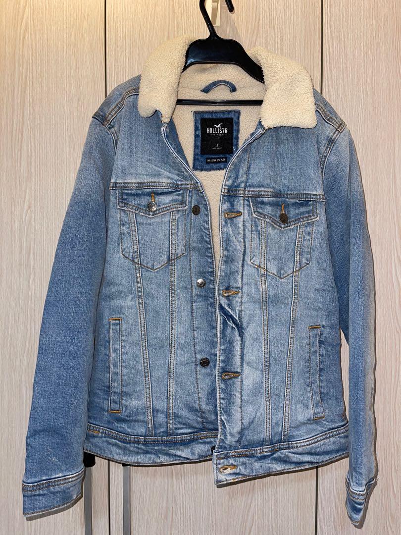 New Hollister Women's Sherpa Lined Acid Wash Denim Boyfriend Jacket size  Medium | eBay