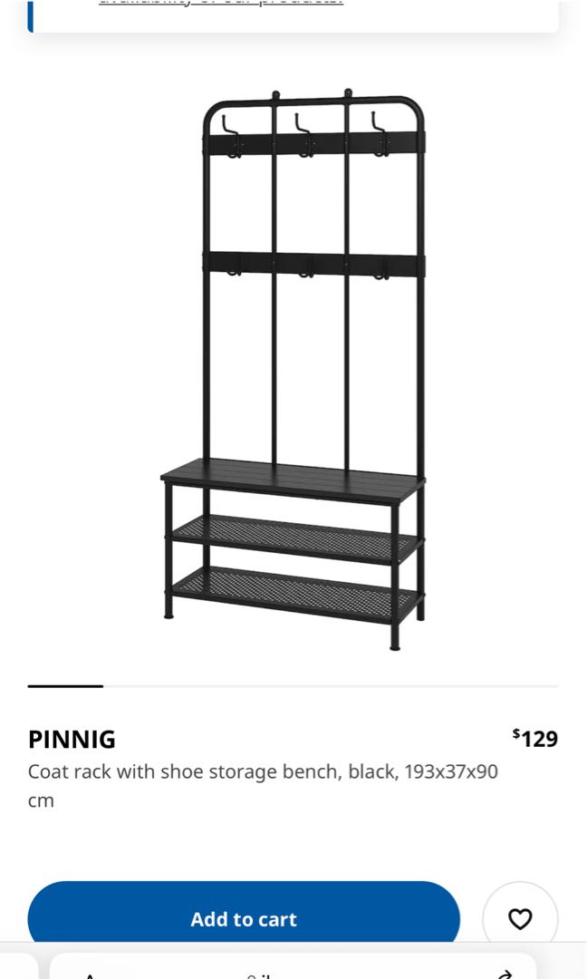 IKEA clothes rack bench PINNIG coat shoe storage rack Furniture