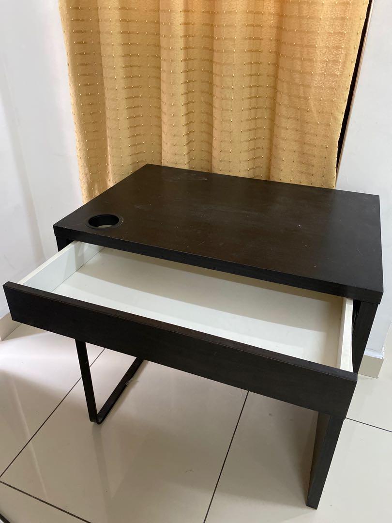 IKEA computer table with drawer (dark brown), Furniture & Home Living