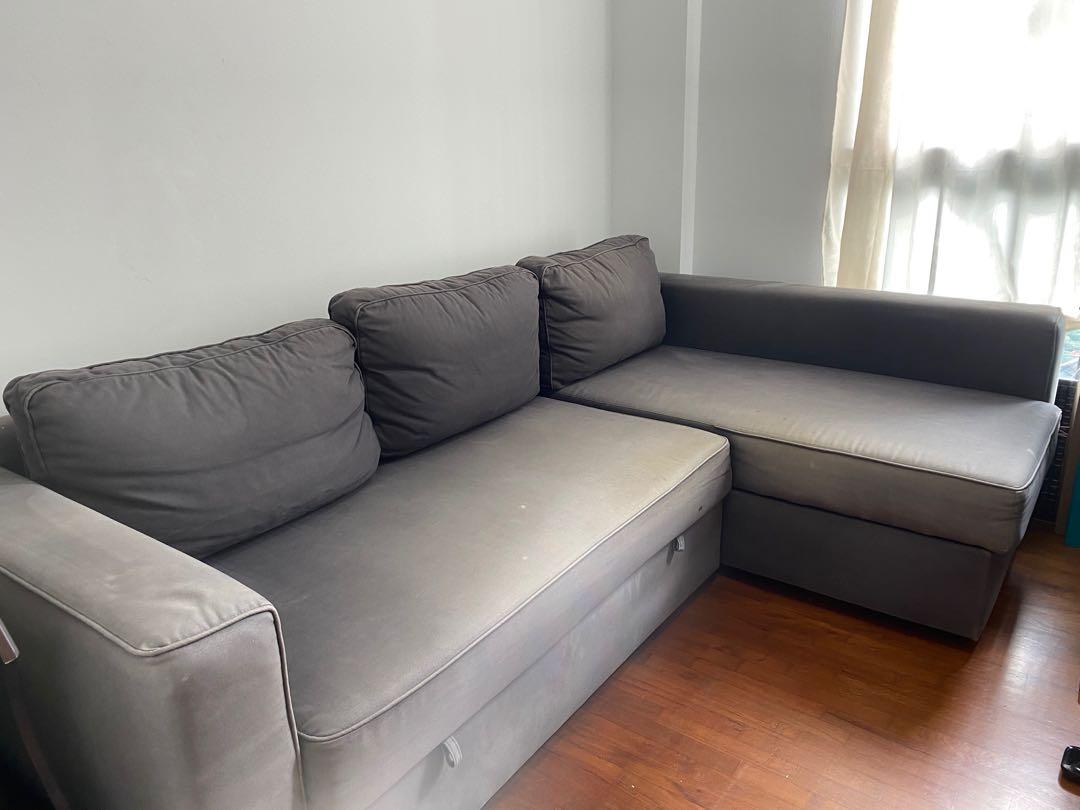 IKEA Sofabed. 3 seaters, turn into double bed. Guest room, study room