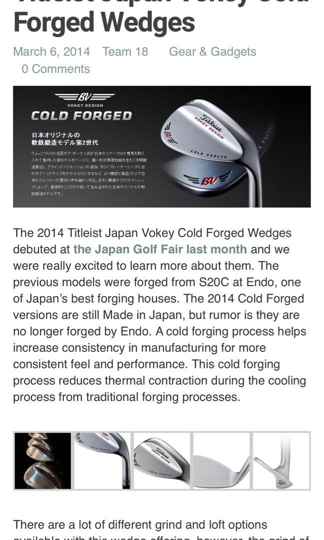 Vokey best sale cold forged