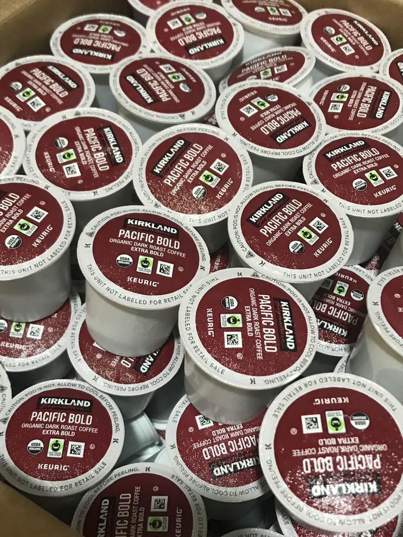 Keurig Kcup Pods Kirkland Pacific Bold Coffee, Food & Drinks