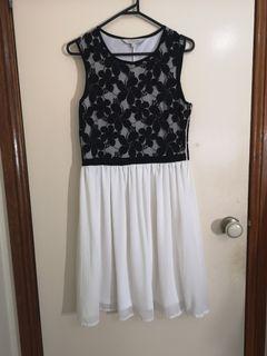 Laced Black and white dress