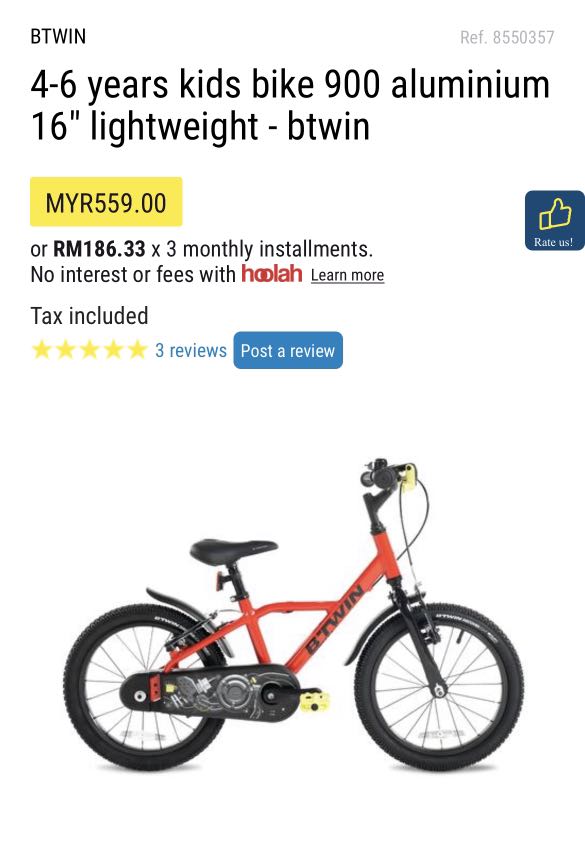 Btwin my on sale bike weight
