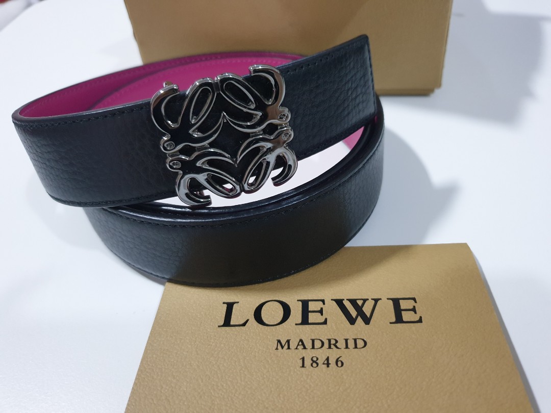 Loewe Anagram Leather Belt Women s Fashion Watches Accessories