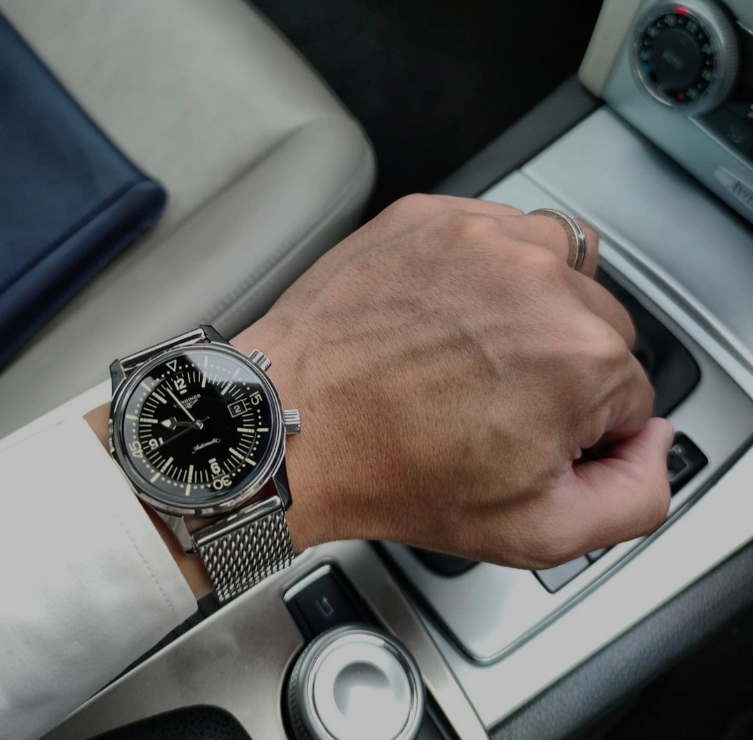 longines legend diver mesh