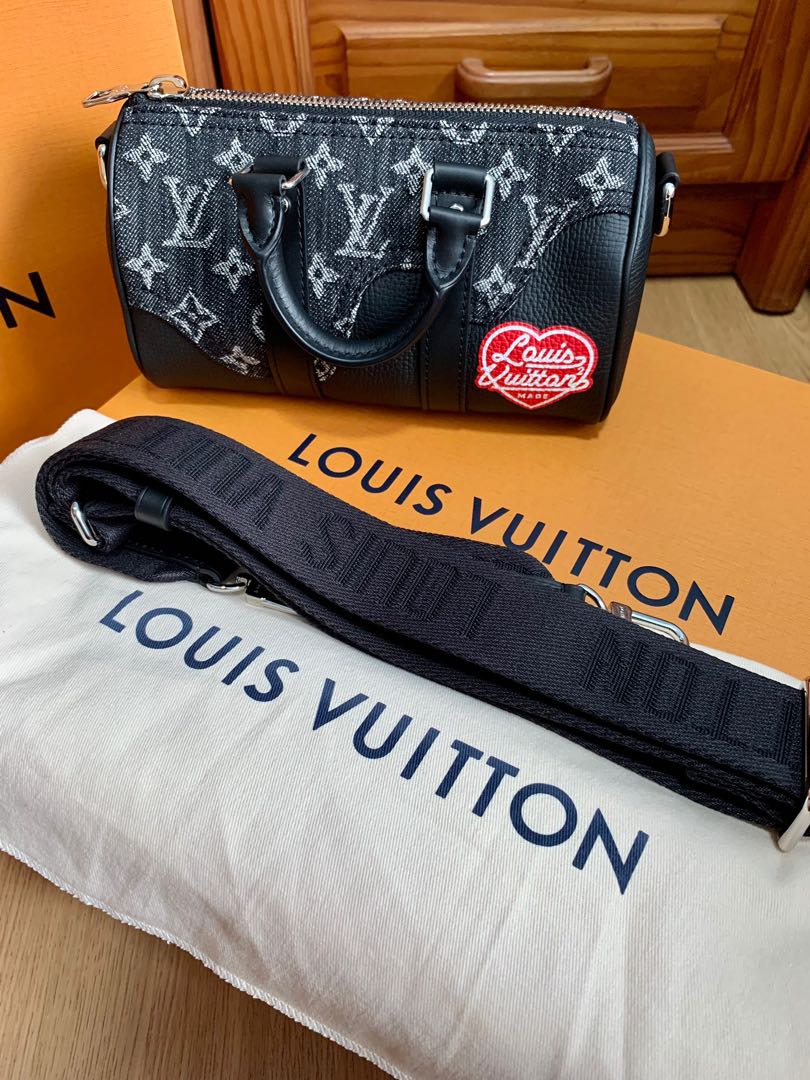 Louis Vuitton x Nigo Keepall XS Monogram Black in Denim/Leather