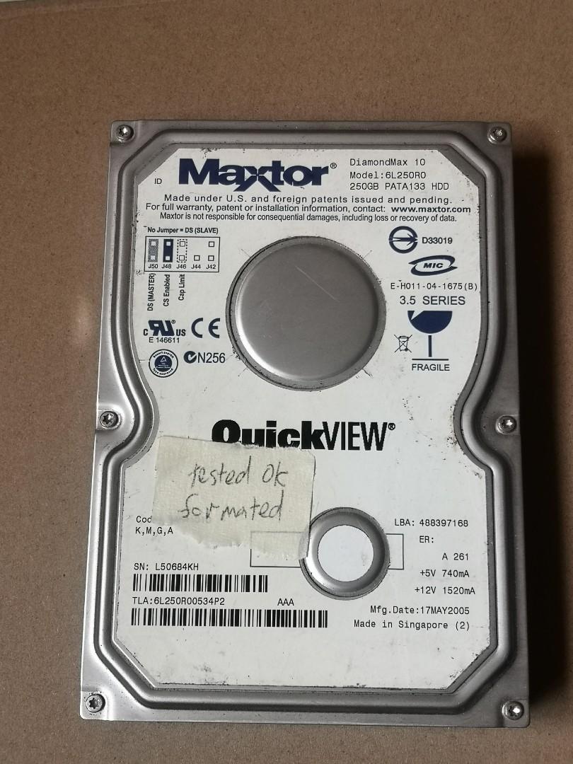 Maxtor 250gb discount