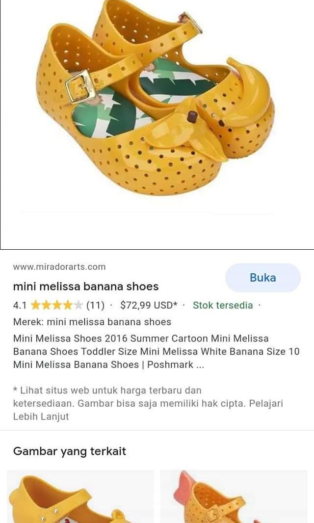 Mini melissa banana shoes shop