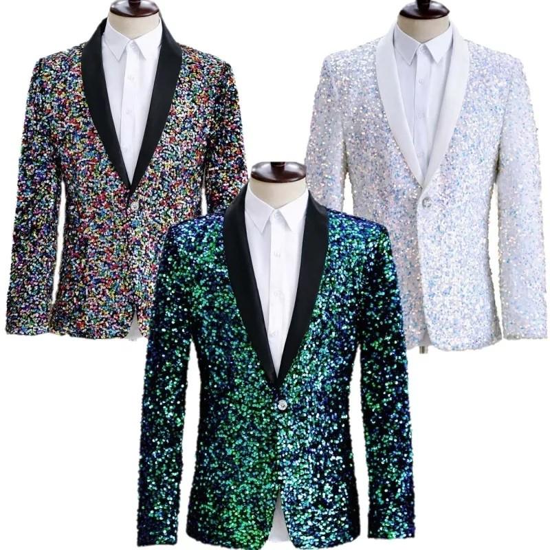 Glitter suit jacket mens hot sale
