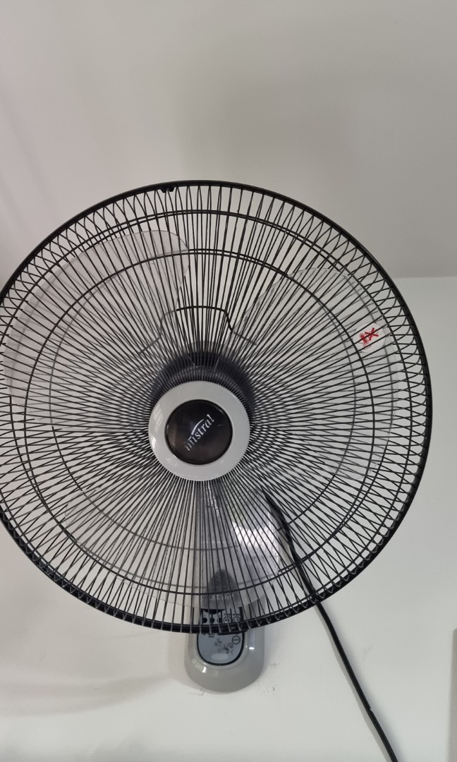 Mistral Big Wall mount fan with remote, Furniture & Home Living