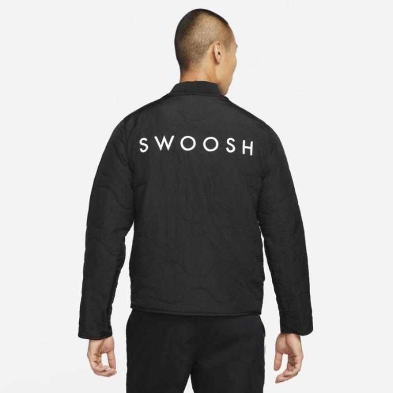NIKE SPORTSWEAR SWOOSH 休閒棒球外套男黑/綠DM1247-010 380, 男 NIKE SPORTSWEAR SWOOSH 休閒棒球外套男黑/綠DM1247-010 380, 男