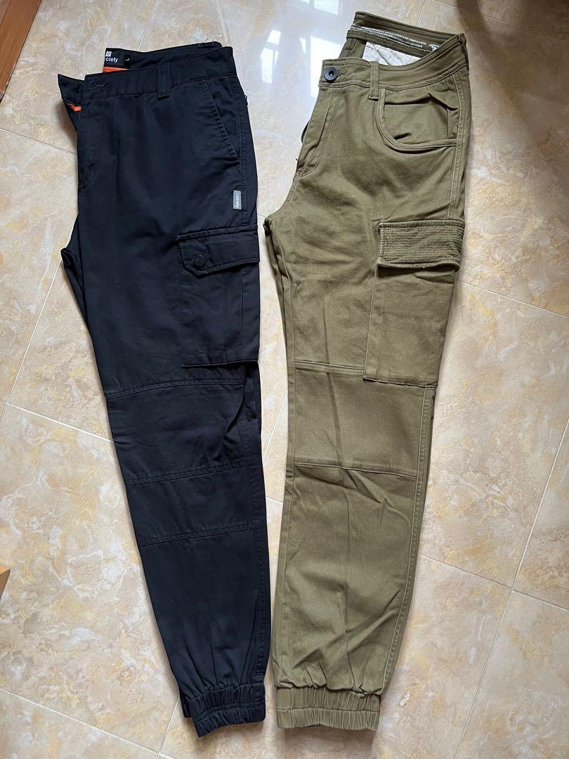 黑色)Subciety ，(軍綠色)No brand Joggers, 男裝, 褲＆半截裙, 運動褲