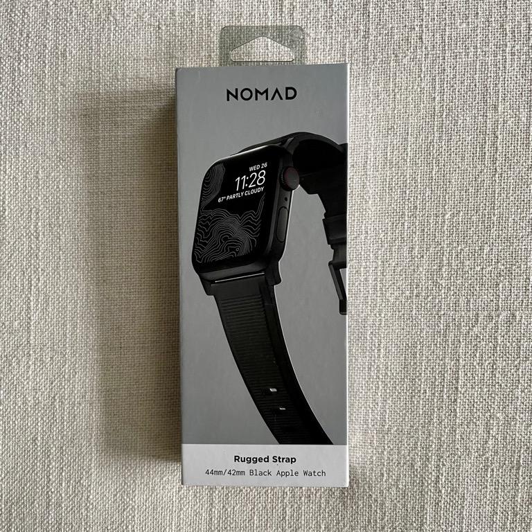 Nomad Rugged Band Black Hardware Apple Watch 42mm 44mm 45mm