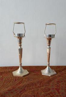 Pair of Candle holder silver plated AS IS