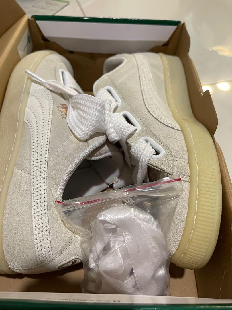 Puma white suede sale