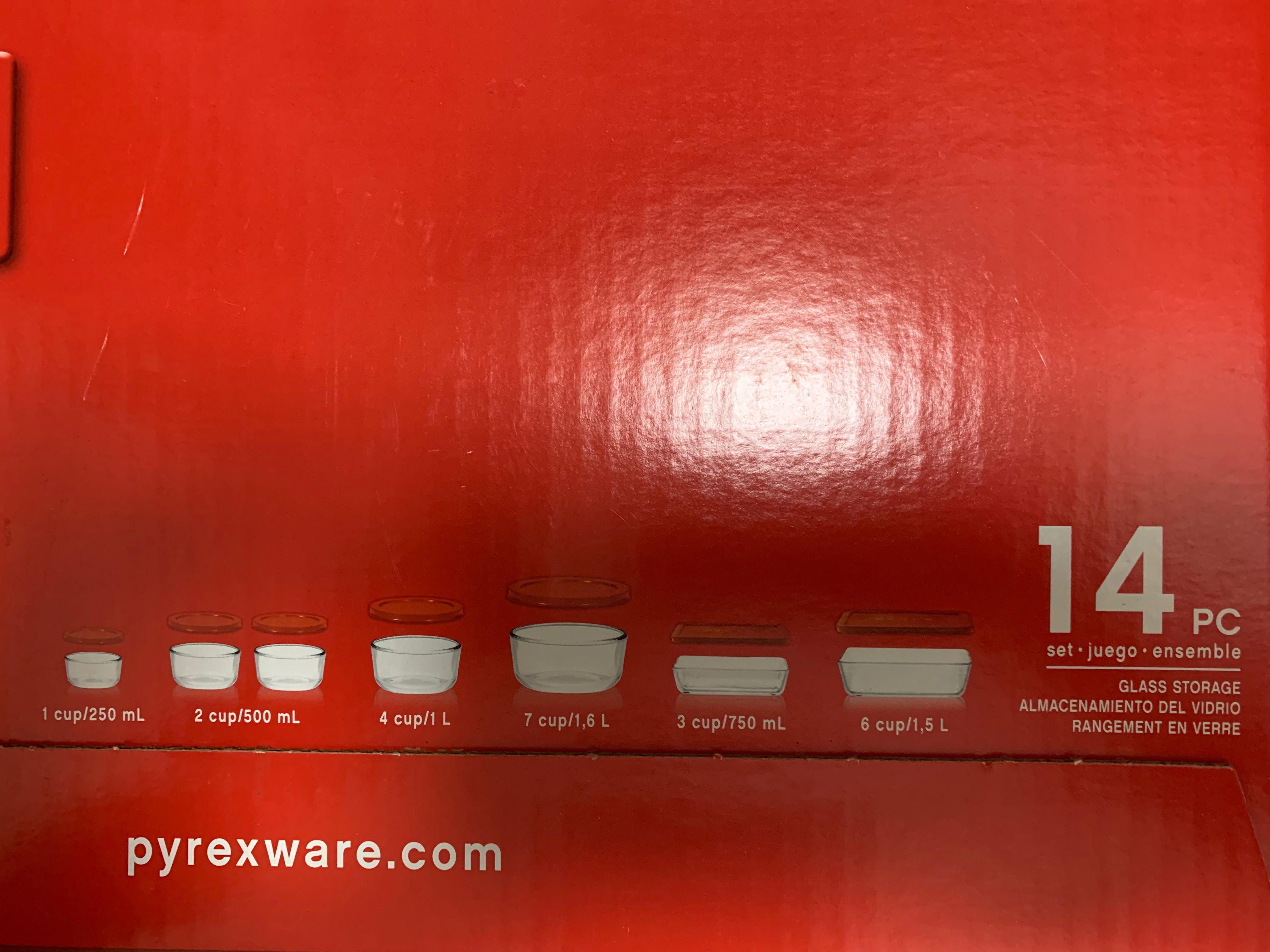 Pyrex 14 Piece Storage / Baking Glassware / Glass Container Set ...