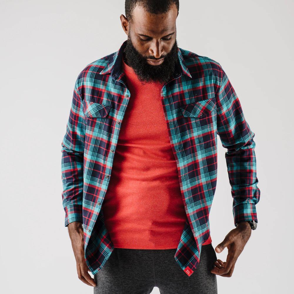 Workout Tops Long Sleeve - High Country LS Flannel - rabbit