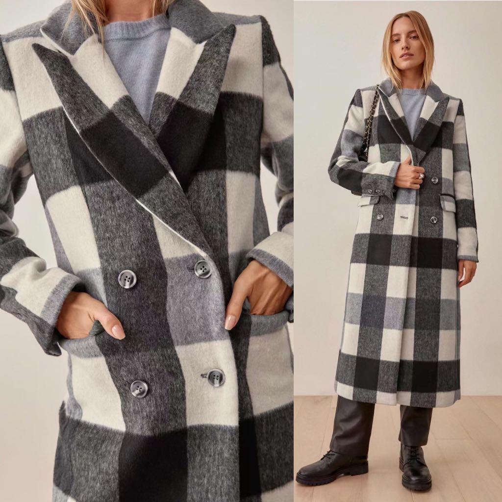 Reformation shop plaid coat